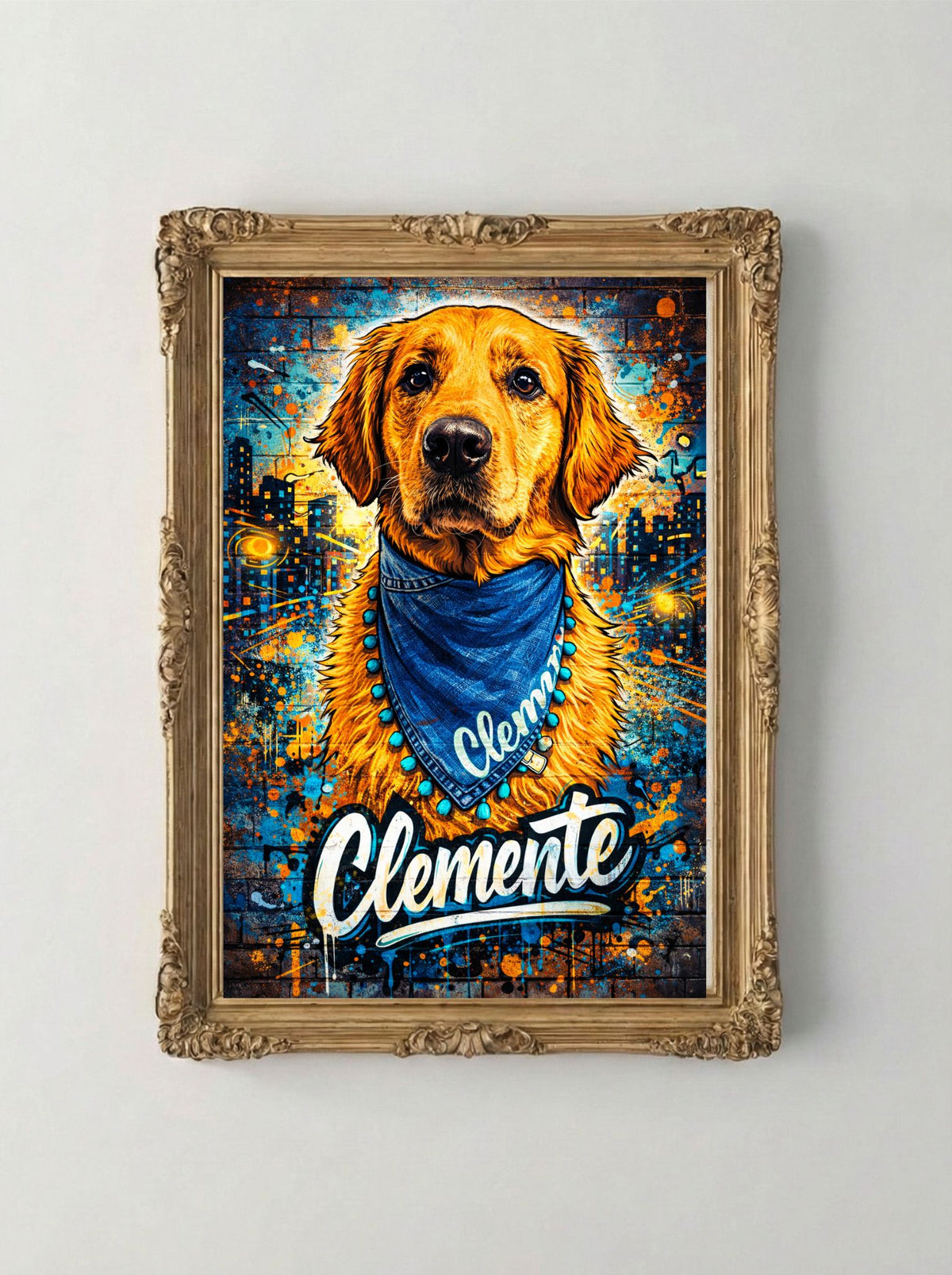 Retrato Digital Personalizado de tu Mascota - Retrato Grafiti Urbano