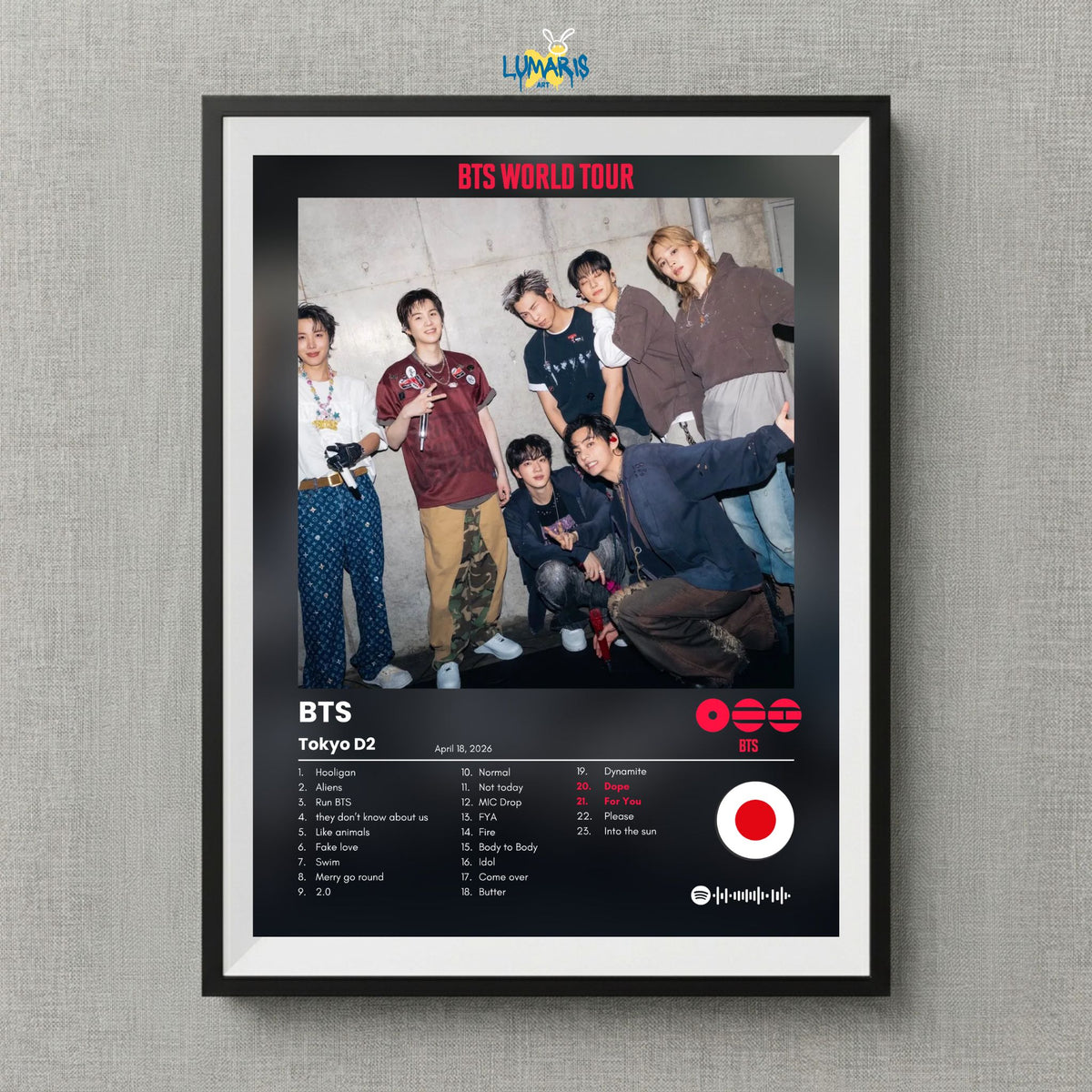 Cuadro BTS Tour Arirang Tokyo D2