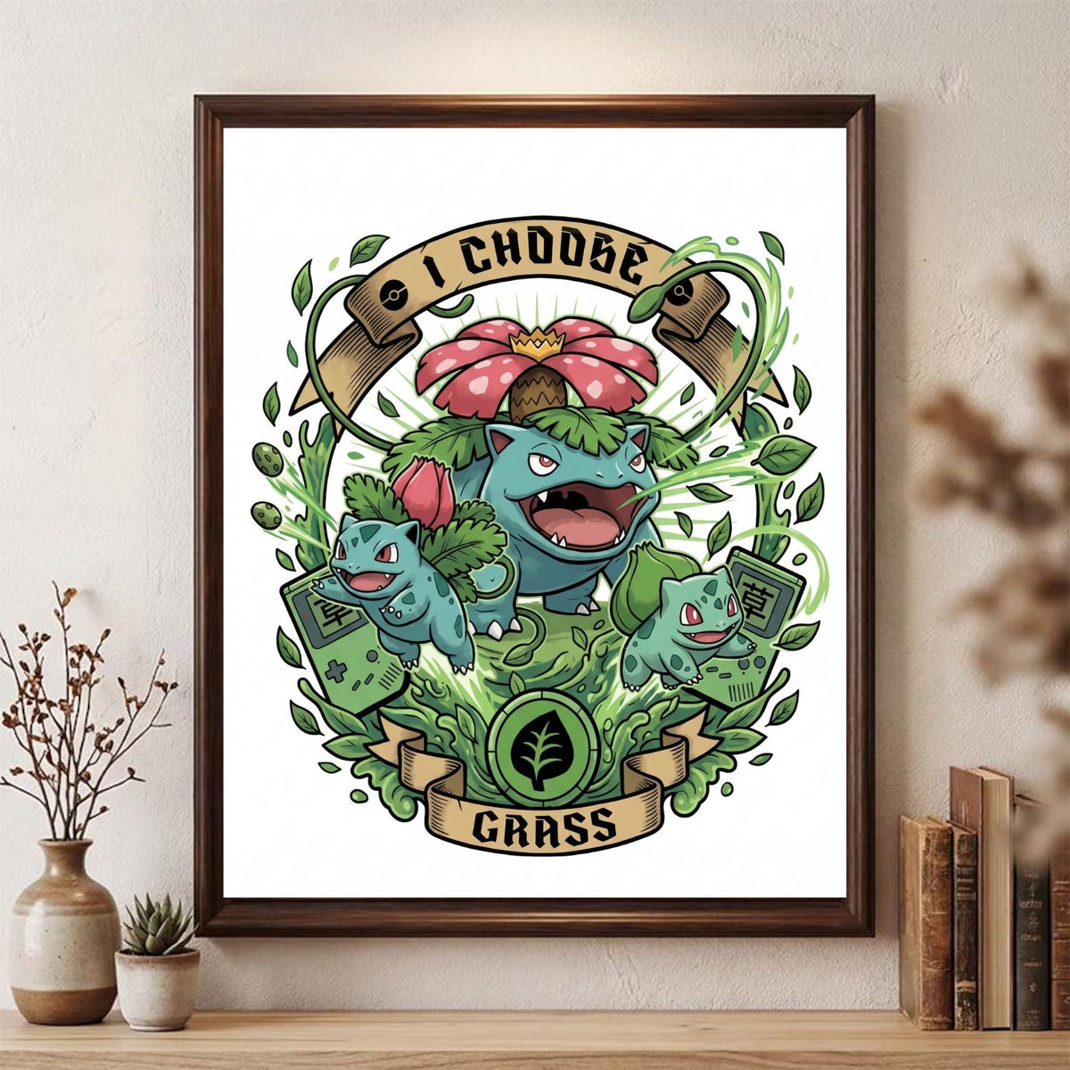 Cuadro Enmarcado Pokebreak| bulbasaur-evoution-wall-art