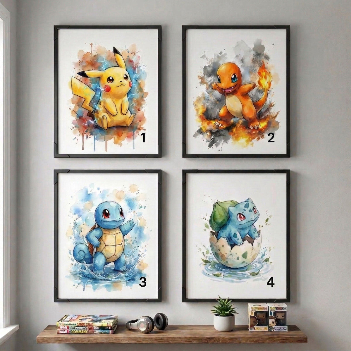 Cuadro Enmarcado Pokebreak| 4 criaturas hermosas