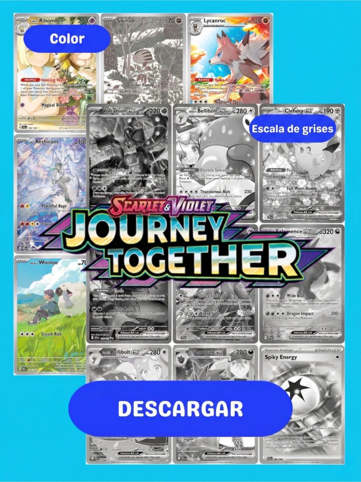 Scarlet & Violet: Journey Together – Placeholders Imprimibles para Binder (Set Maestro y Completo) + Checklist (Descarga Digital)