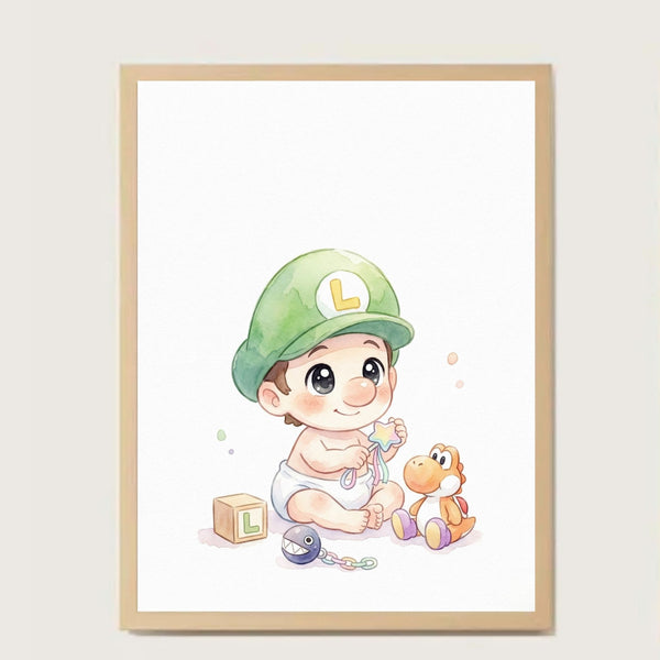 Cuadro Baby Luigi Jugando