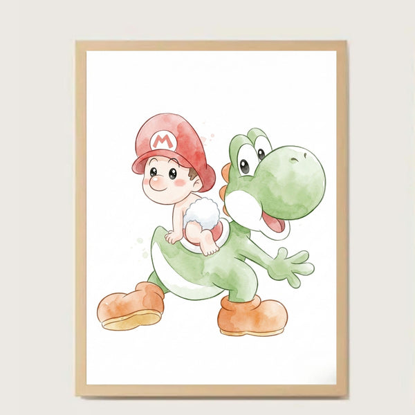 Cuadro Mario Baby & Yoshi
