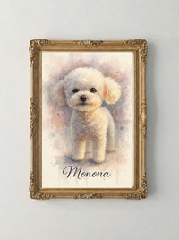 Retrato Digital Personalizado de tu Mascota – Estilo Acuarela Purpura