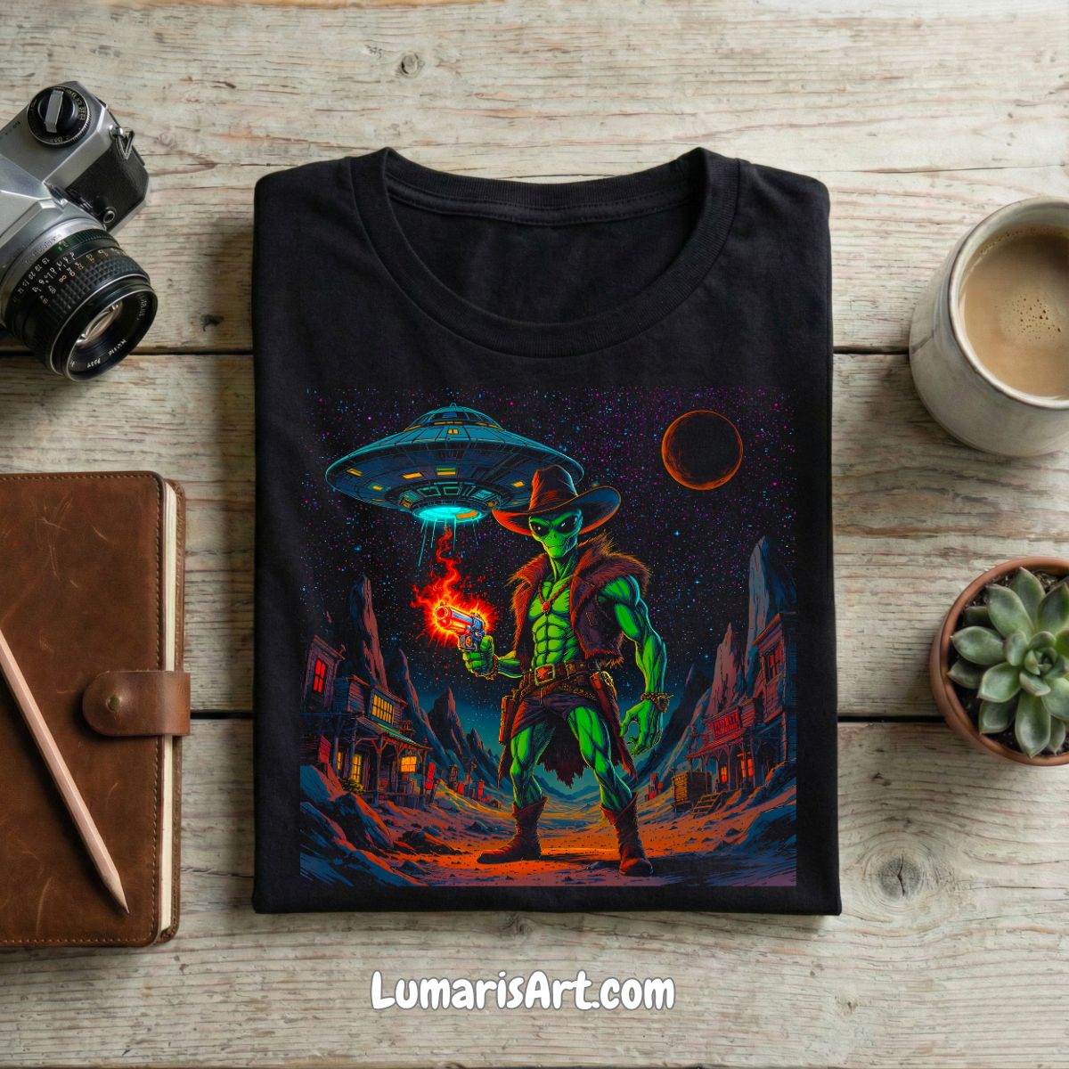 Polera Unisex | Semitono | Design urban Alien vaquero