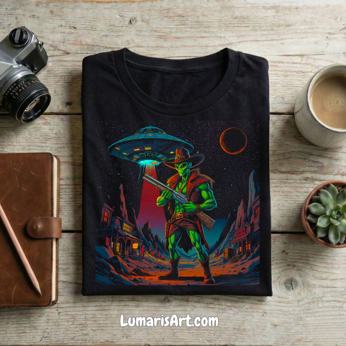 Polera Unisex | Semitono | Design urban Alien vaquero 2