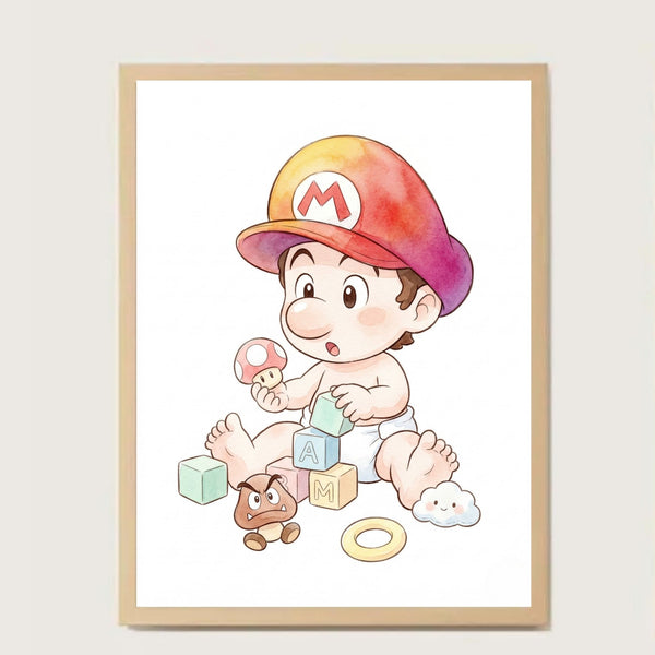 Cuadro Mario Baby jugando