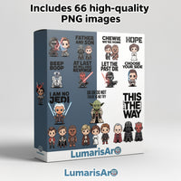Star War 66 Ilustraciones Digital PNG| Clipart | Sticker