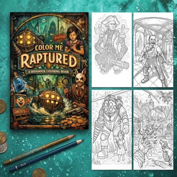 Libro para Colorear | PDF Digital para Imprimir | Inspirado Bioshock 10 Páginas