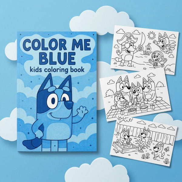 Libro para Colorear | PDF Digital para Imprimir | Blue - Puppy 10 Páginas