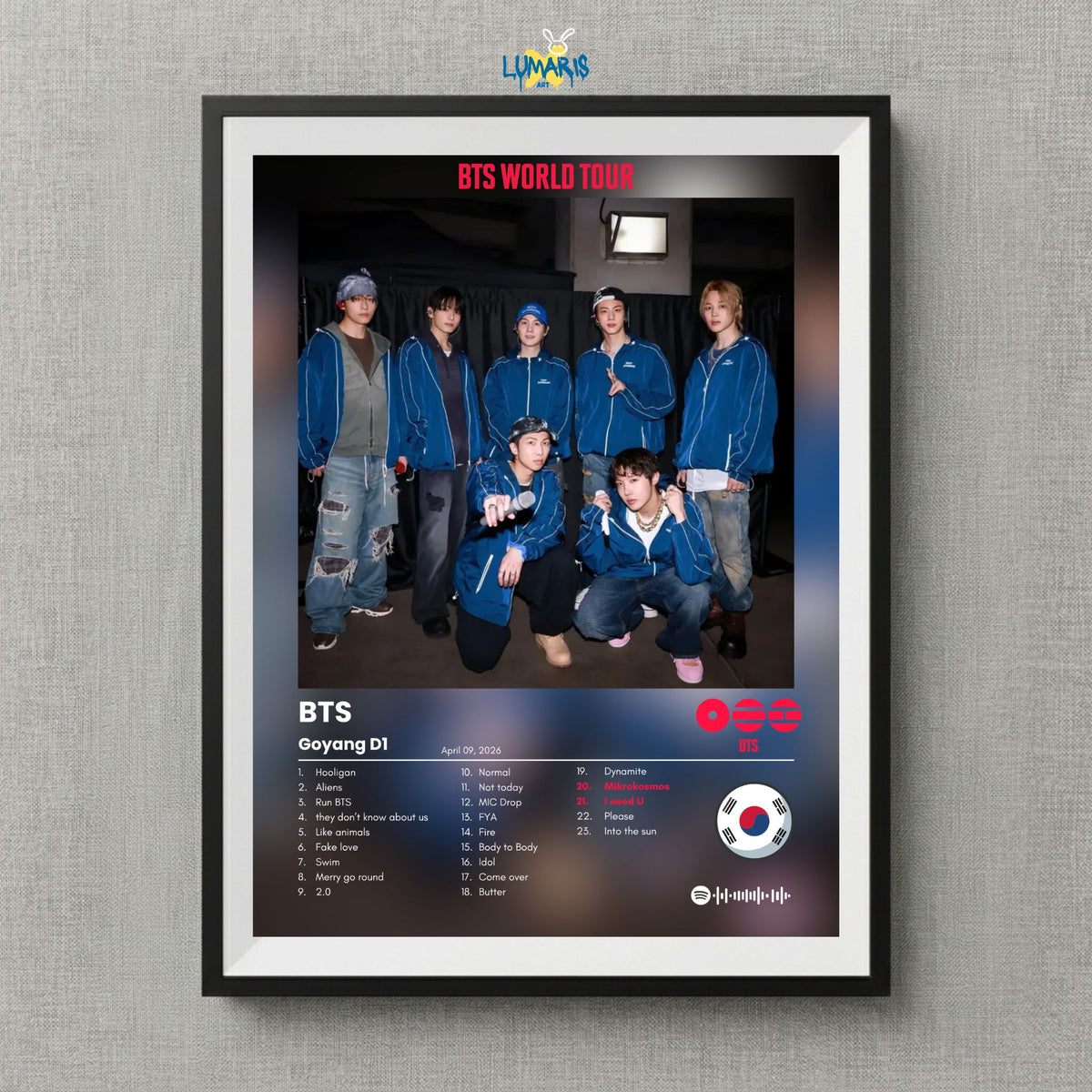Cuadro BTS Tour Arirang Goyang D1