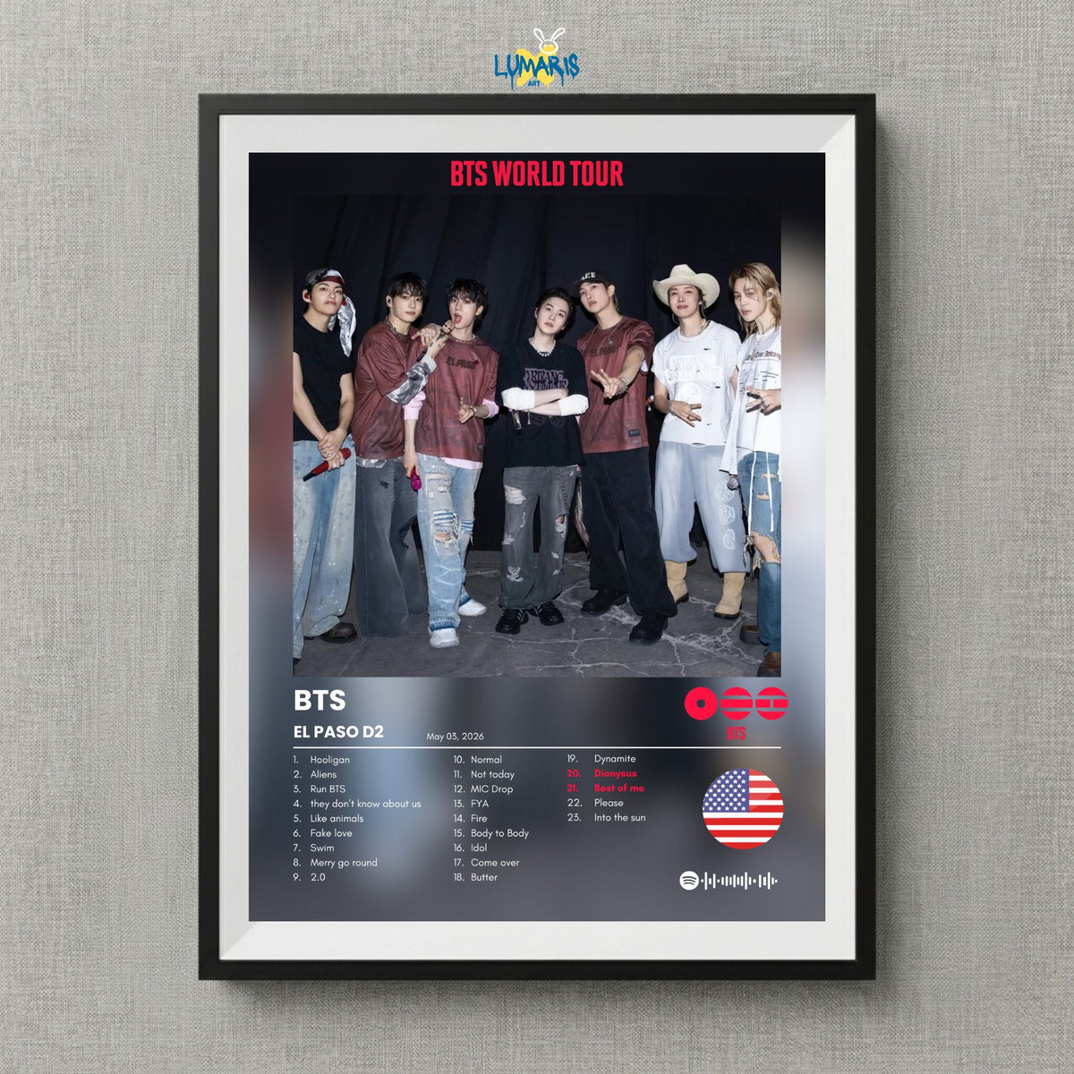 Cuadro BTS Tour Arirang El Paso D2
