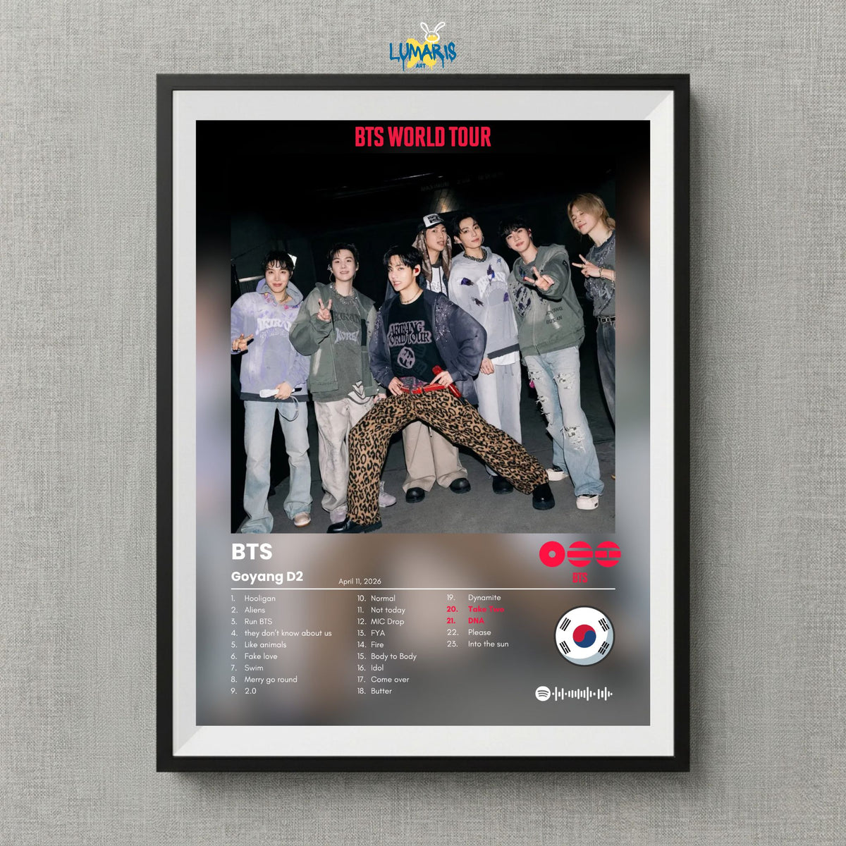 Cuadro BTS Tour Arirang Goyang D2