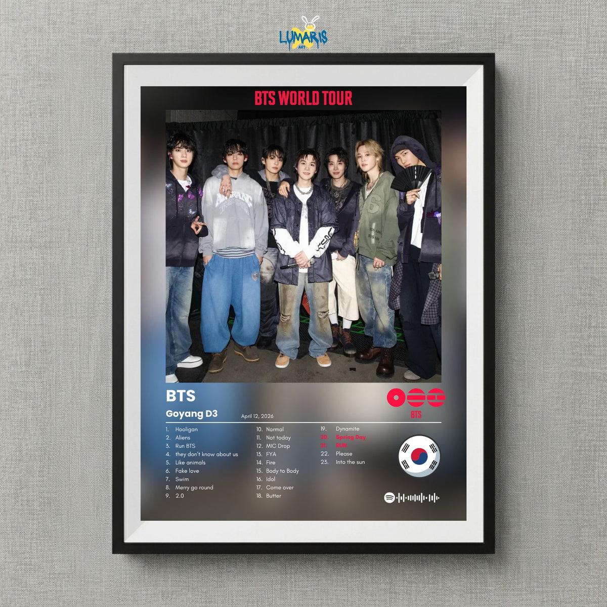 Cuadro BTS Tour Arirang Goyang D3