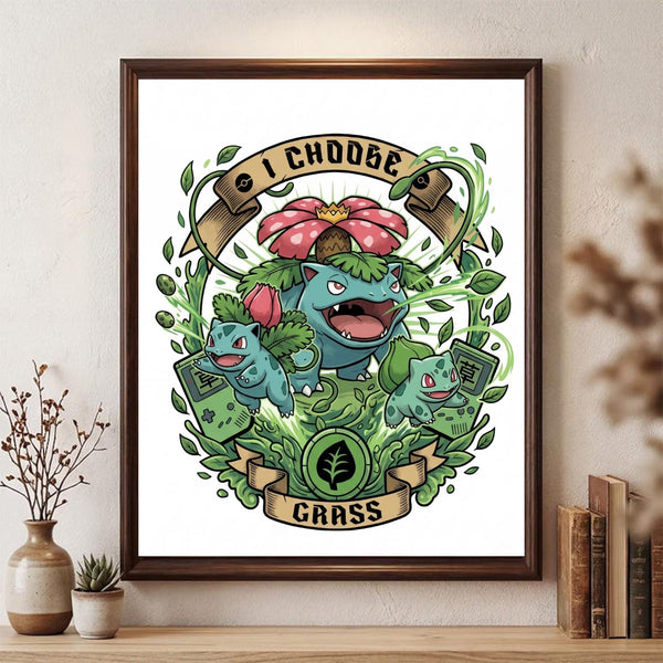 Cuadro Enmarcado Pokebreak| bulbasaur-evoution-wall-art