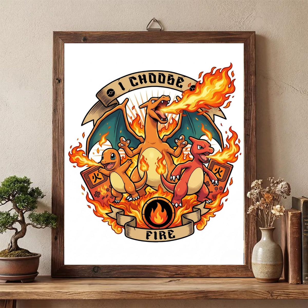 Cuadro Enmarcado Pokebreak| Charmander evoution Wall Art