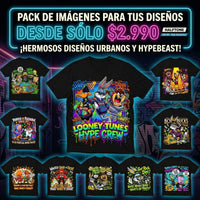 250 Cartoon polera negra Digital PNG / Estampar tus Poleras DTF-DTG-Serigrafía