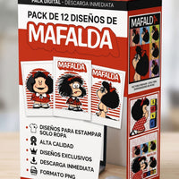 Pack 12 Design Mafalda | Digital PNG | DTF-DTG
