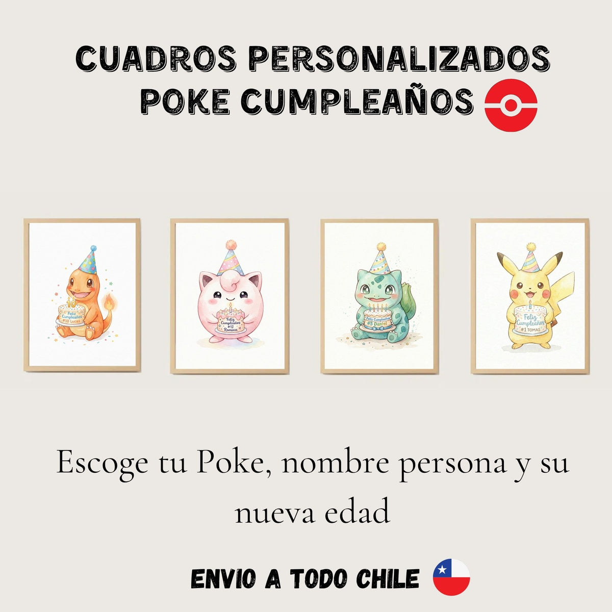 Personalizados - Cumpleaños Pokes