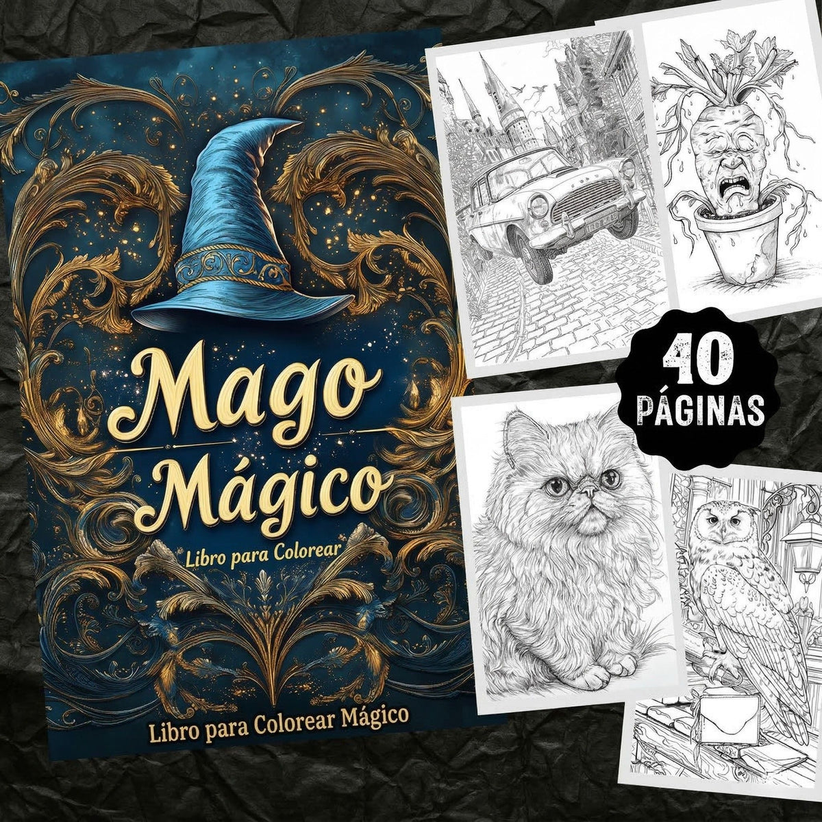 Libro para Colorear | PDF Digital para Imprimir | Magico 40 paginas