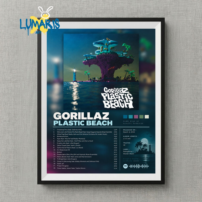 Cuadro Spotify Gorillaz - Plastic Beach