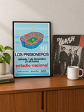 Cuadro afiche Los Prisioneros Estadio Nacional marco negro 30x40