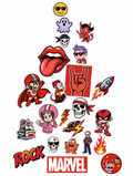 Diseño stickers rock y cómic