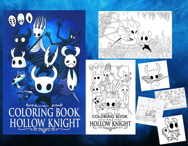 Libro para Colorear | PDF Digital para Imprimir | Hollow Knight 30 Paginas