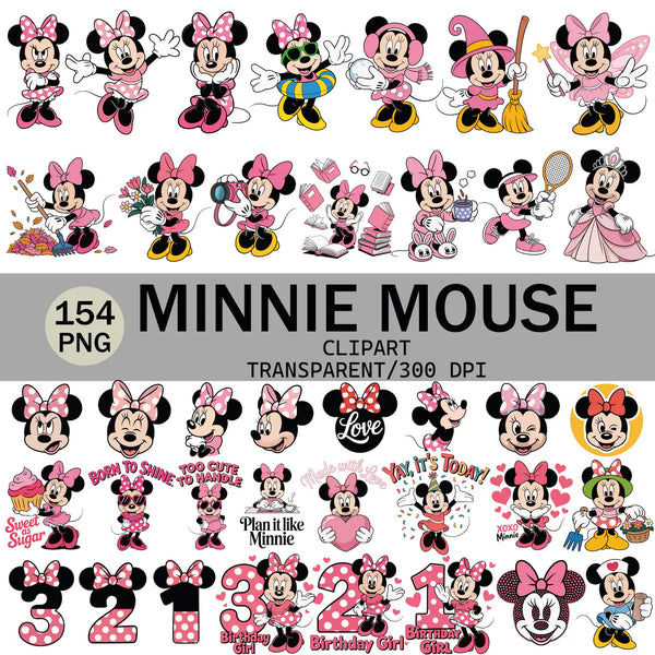 154 Minnie Ilustraciones Digital PNG| Clipart | Sticker