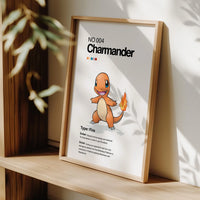 Cuadro Enmarcado Pokebreak| 004 Charmander Wall Art