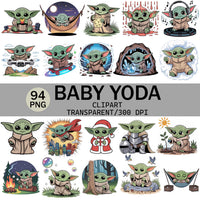 94 Baby Yod Ilustraciones Digital PNG| Clipart | Sticker