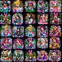 Princesas 85 Bundle Digital PNG / Estampar tus Poleras DTF-DTG-Serigrafía