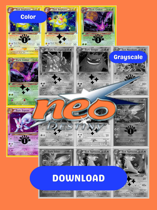 Neo: Destiny Imprimible Master y Completo Set Binder Placeholders + Checklist (Descarga Digital)