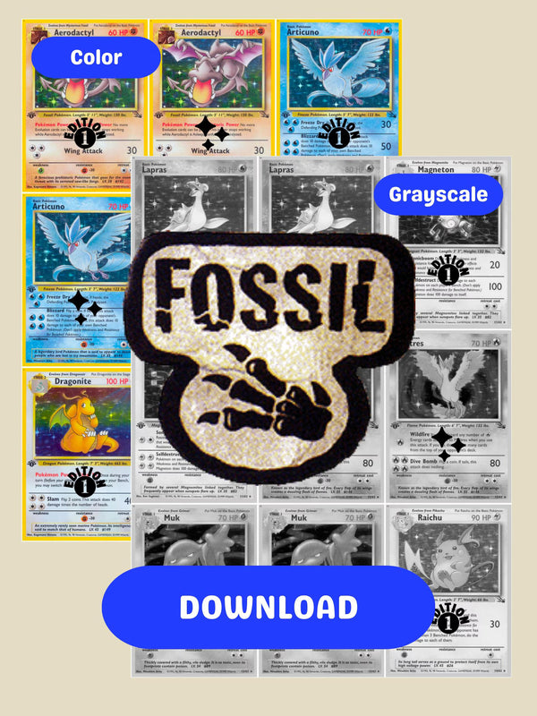 Base: Fossil Imprimible Master y Completo Set Binder Placeholders + Checklist (Descarga Digital)