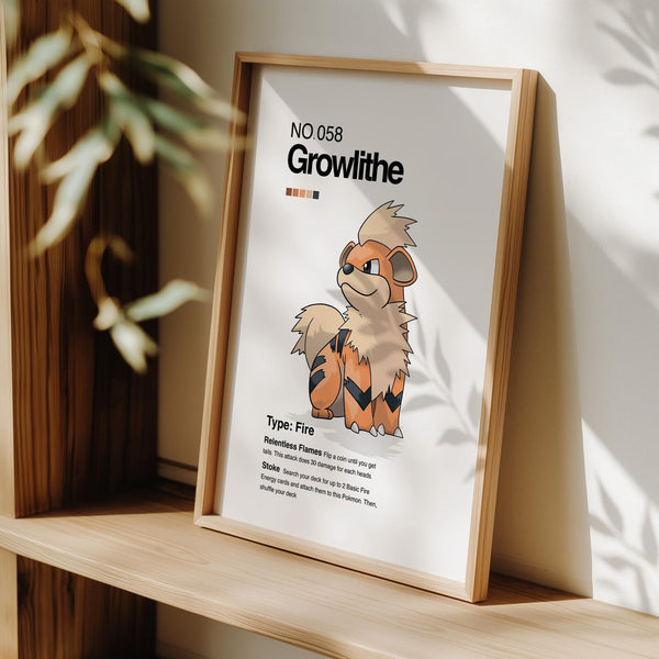 Cuadro Enmarcado Pokebreak| 058 Growlithe Wall Art