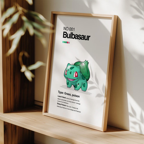 Cuadro Enmarcado Pokebreak| 001 Bulbasaur Wall Art