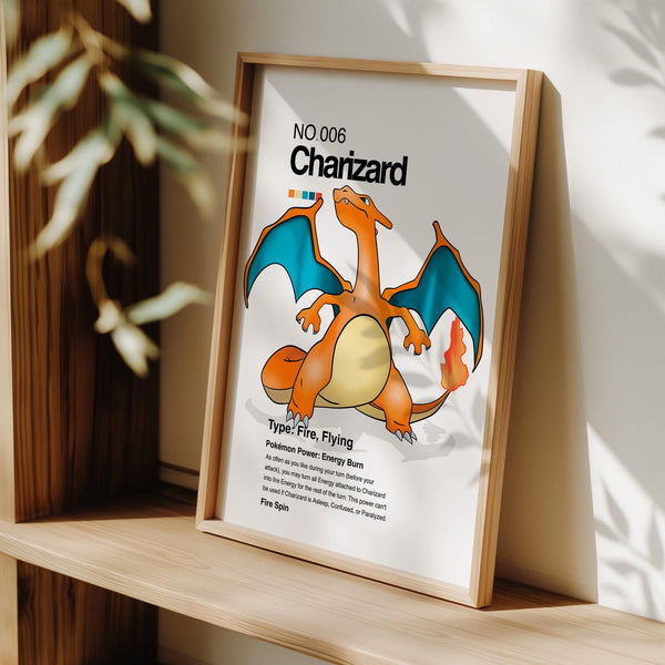 Cuadro Enmarcado Pokebreak| 006 Charizard Wall Art
