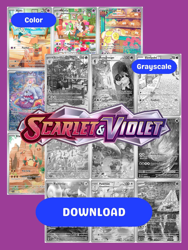 Scarlet & Violet: Base Set Imprimible Master y Completo Set Binder Placeholders + Checklist (Descarga Digital)