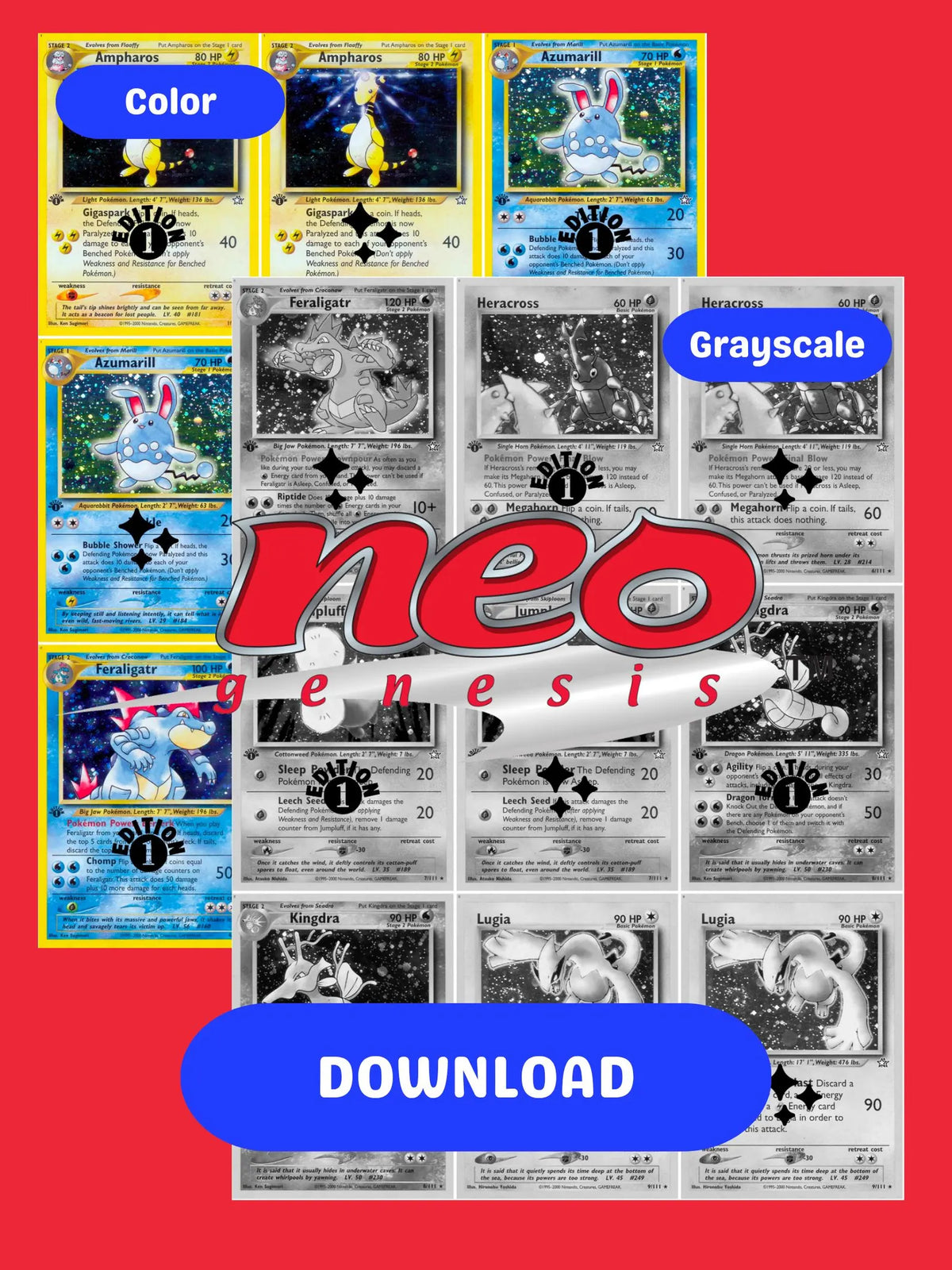 Neo: Genesis Imprimible Master y Completo Set Binder Placeholders + Checklist (Descarga Digital)