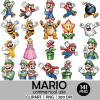 Mario 141 Ilustraciones Digital PNG| Clipart | Sticker