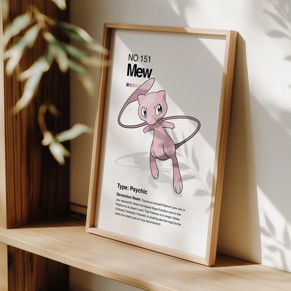 Cuadro Enmarcado Pokebreak| 151 Mew Wall Art