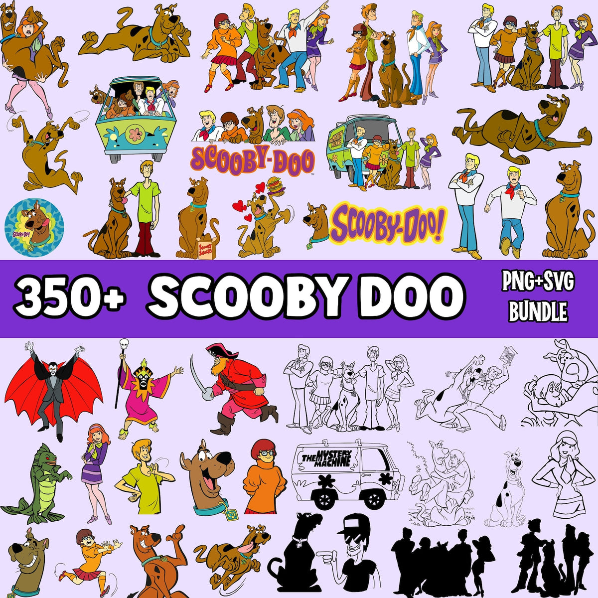 350+ Scooby Ilustraciones Digital PNG| Clipart | Sticker