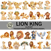 170 Lion King Ilustraciones Digital PNG| Clipart | Sticker
