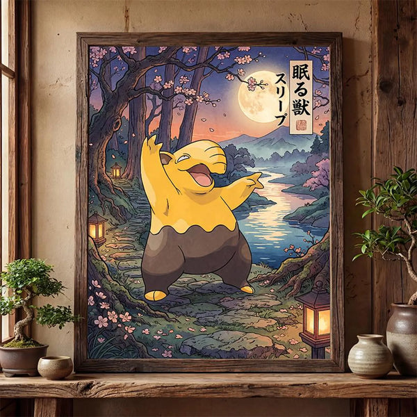 Cuadro Enmarcado Pokebreak| Drowzee Fan Art