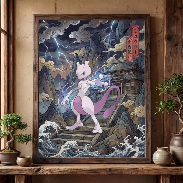Cuadro Enmarcado Pokebreak| Mewtwo Fan Art