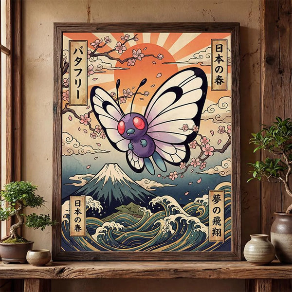 Cuadro Enmarcado Pokebreak| Butterfree Fan Art