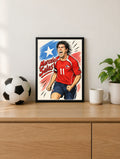 Cuadro Marcelo Salas marco negro 30x40