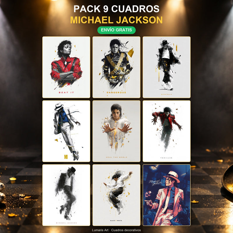 Pack 9 Cuadros Michael Jackson