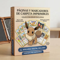 Eevee Páginas imprimibles para carpeta (binder) y tarjetas de relleno + CheckList (Edición en inglés)