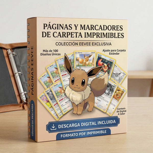 Eevee Páginas imprimibles para carpeta (binder) y tarjetas de relleno + CheckList (Edición en inglés)